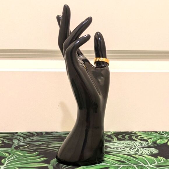 Size 10 Gold Plated Lemon Quartz and Faux Diamond Ring - Picture 5 of 7